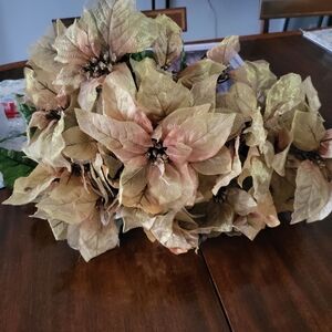 Ashland Gold and Green Holiday Poinsettia Arrangement